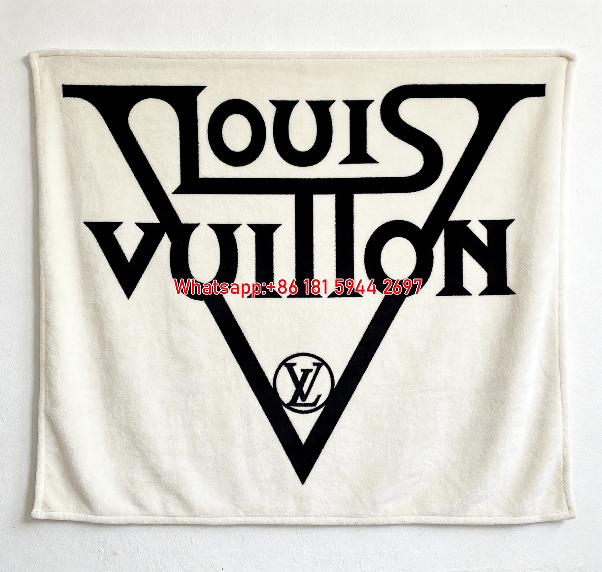 Vintage LV Triangle Logo Flannel Throw 295